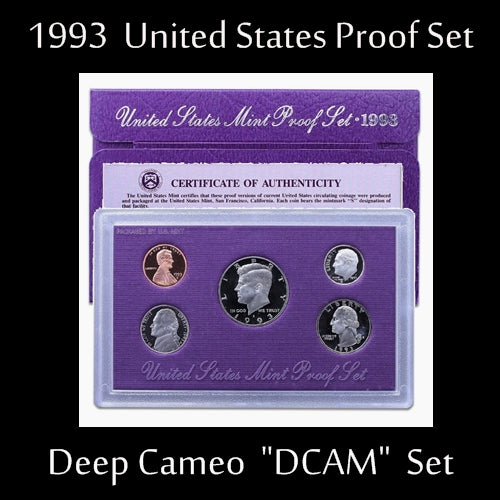 1993-S, United States Mint, 5 coin Proof set