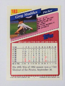 1993 Topps Greg Maddux Card #183