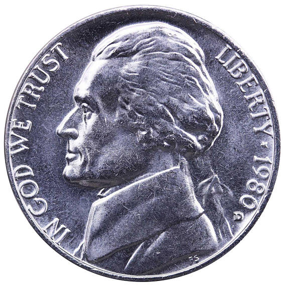 1980-D Jefferson Nickel, Gem Mint BU