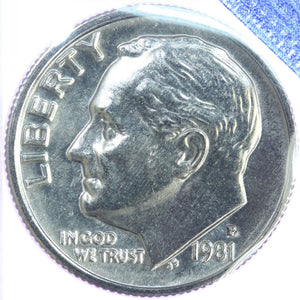 1981-P Roosevelt Dime, Mint BU, Mint Sealed